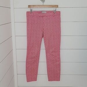 GAP size 4 pink with white & blue lanterns. Slim cropped. Stretch. Cotton.